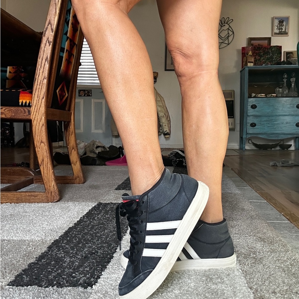 Adidas Women's Dark Gray High-Top Sneakers